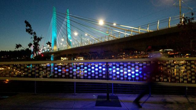 Thumbnail of an interactive LED light feature at the Portland Winter Light Festival